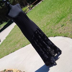 J. Ribhoff sz 12 black dress with Asymmetrical hem